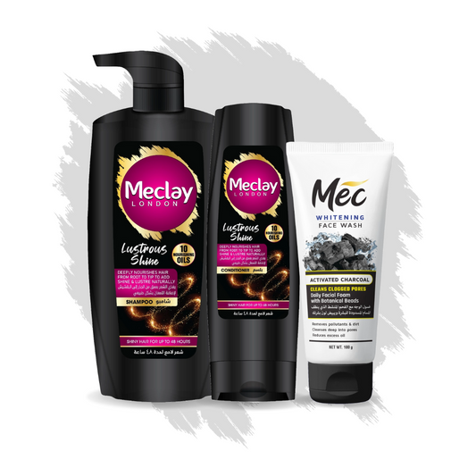 Meclay London

(FREE DELIVERY) Meclay London Lustrous Shine Shampoo 660ml With Conditioner 180ml + Mec Activated Charcoal Face Wash